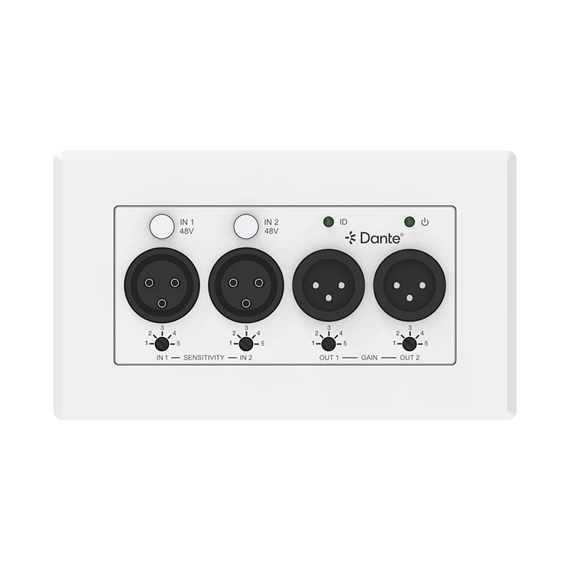 2-kanavainen analoginen XLR-Dante-muunnin