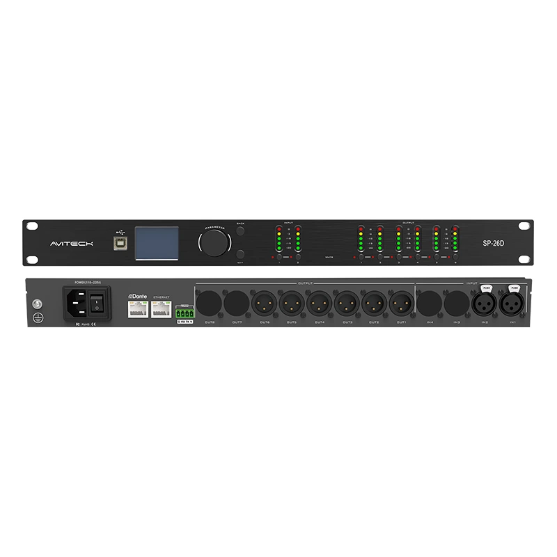 2in 6out Dante Speaker Management Prosessor
